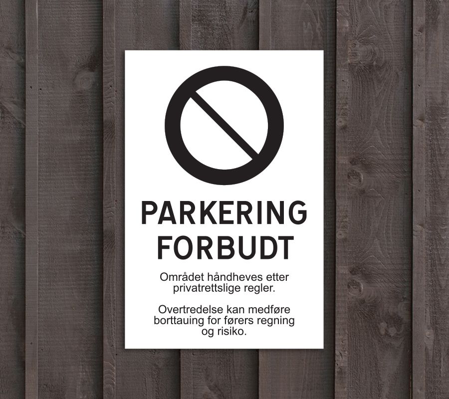 Parkering Forbudt Privat Hvit (Kopi), Skilt, C-You Home