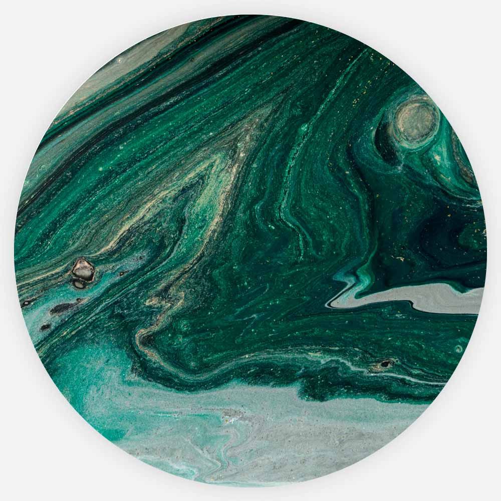 Grønn marmor Veggbilde Rundt, Veggbilder, C-You Home