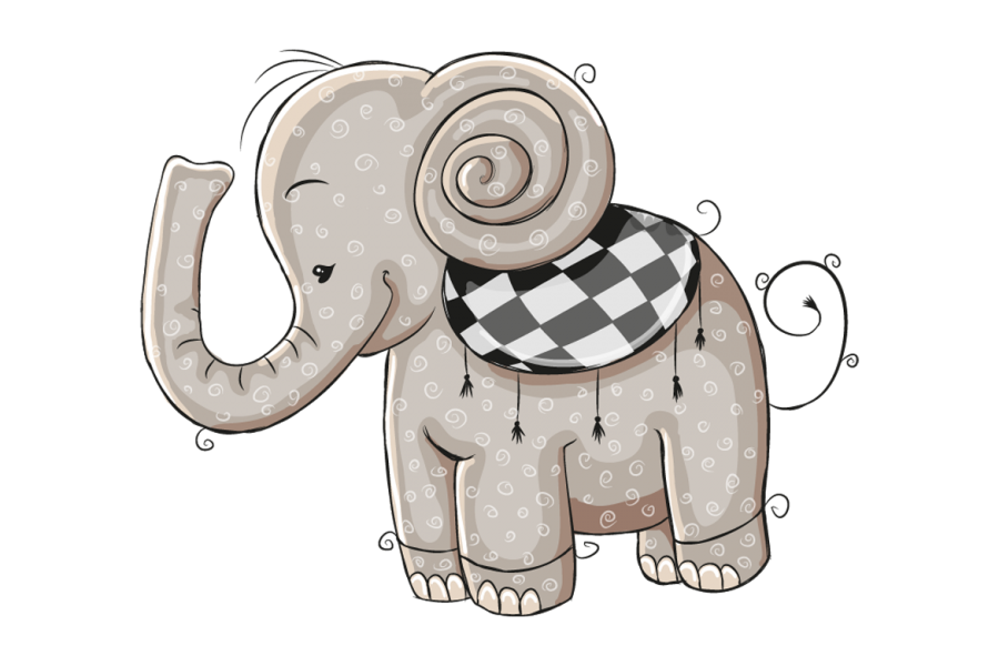 Veggdekor-Elefant