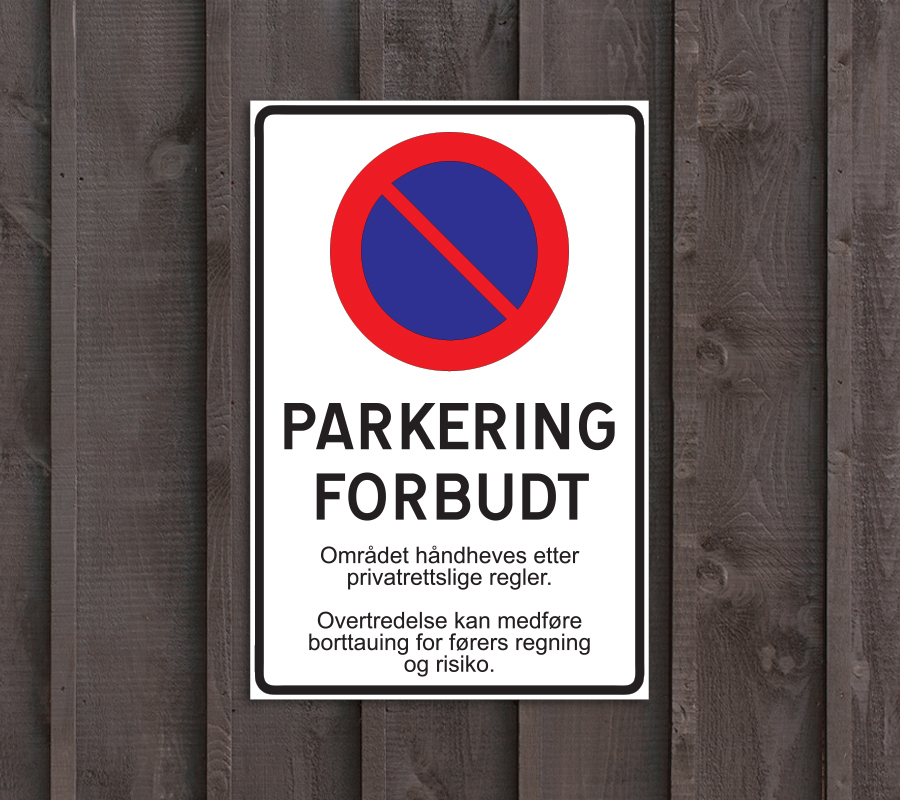 Parkering Forbudt Privat Farger, Skilt, C-You Home