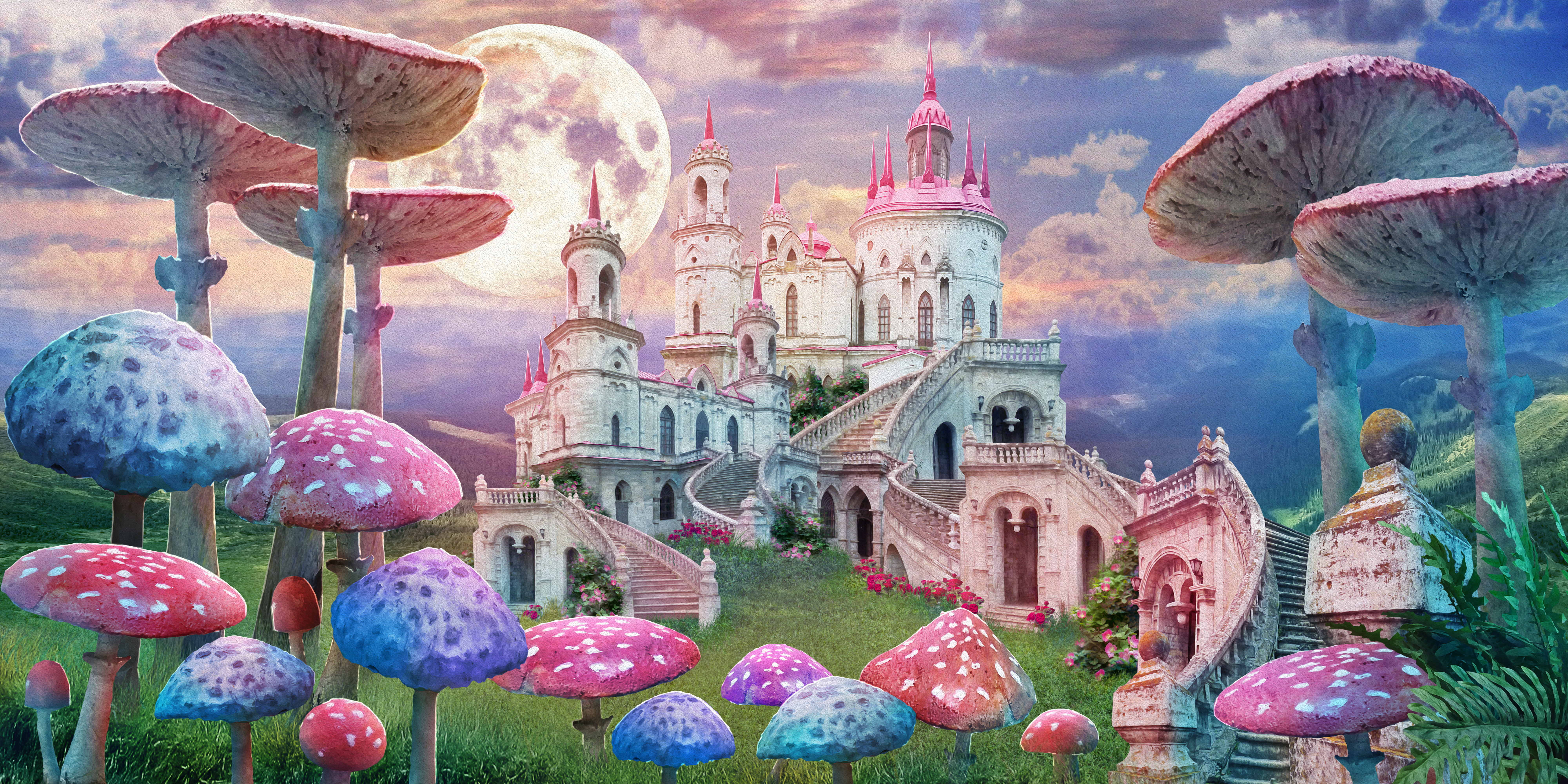 Mushroom Wonderland Veggbilde, Fototapet, C-You Home